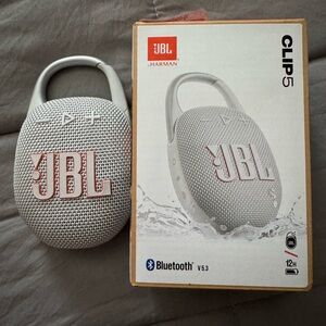 JBL Clip 5 Portable Bluetooth Speaker - White